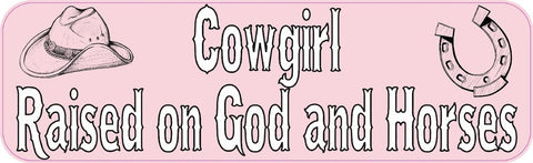 StickerTalk® Brand 10in x 3in Cowgirl God and Horses Bumper magnets  magnetic magnet Car