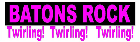 StickerTalk® Brand 10in x 3in Batons Rock Twirling Bumper magnet Vinyl  magnetic magnets