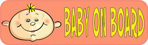 10" x 3" Baby On Board Bumper Sticker Vinyl Decal Car Window Stickers Decals