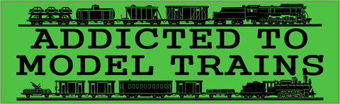 10in x 3in Addicted To Model Trains Bumper Sticker Vinyl Vehicle Stickers