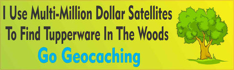 10" x 3" Multimillion Satellites Geocache Bumper Sticker Decal Stickers Decals