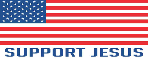 10in x 3in Support Jesus American Flag Bumper Sticker Vinyl Window Decal