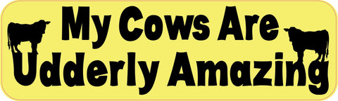 StickerTalk® Brand 10in x 3in My Cows Are Udderly Amazing magnet  magnetic Car magnets