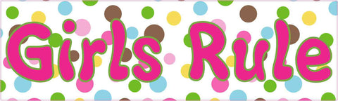 10in×3in Girls Rule Bumper Sticker Car Window Decal Stickers Vinyl Decals